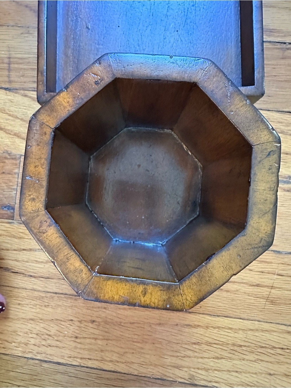 Vintage Antique Gothic Revival Wooden Desk Set Valet Tray & Octagonal Organizer - Picture 7 of 12